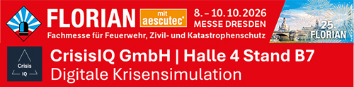 FLORIAN Messe Dresden 8.-10.10.2026 - CrisisIQ GmbH Halle 4 Stand B7 - Digitale Krisensimulation